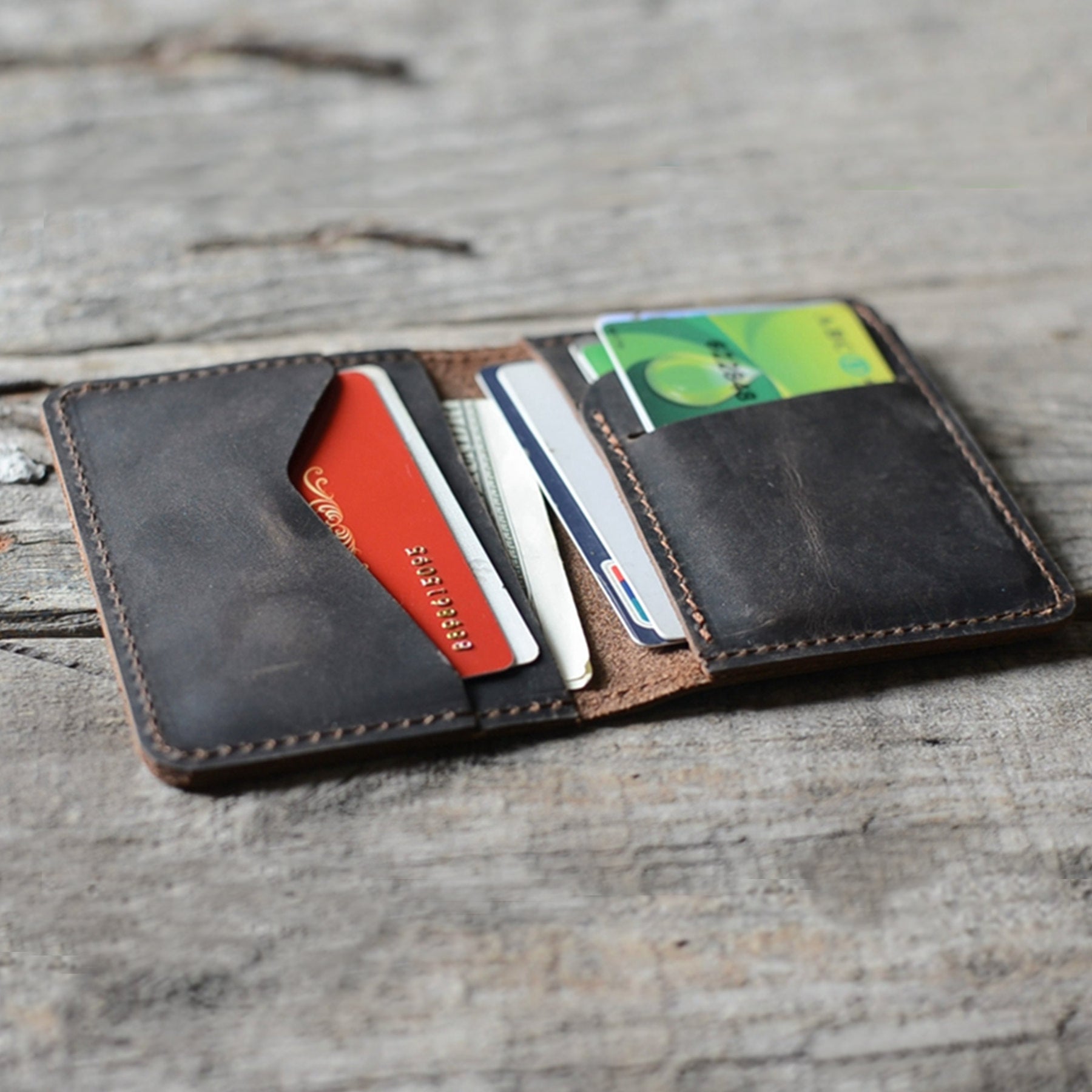 Minimalist Wallet Leather Card Holder Mens Wallet Leather 
