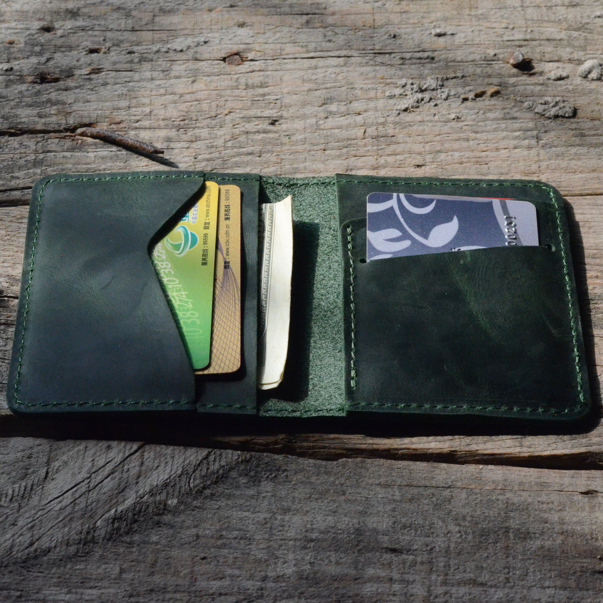 Fossil Men's Ethan Snap Leather Bifold Wallet in Green for Men